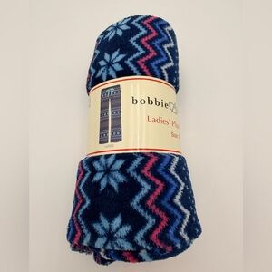 🔥3 For $12 Bobbie Brooks Plush Pants - Navy and Pink Zigzag